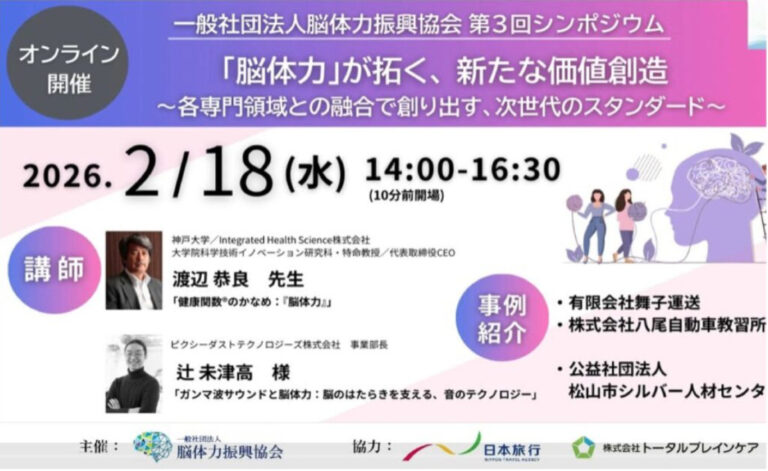 一般社団法人脳体力振興協会の第3回シンポジウムに弊社の「健康経営」の実践事例が紹介されました